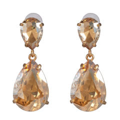 Colored glass crystal drop earrings