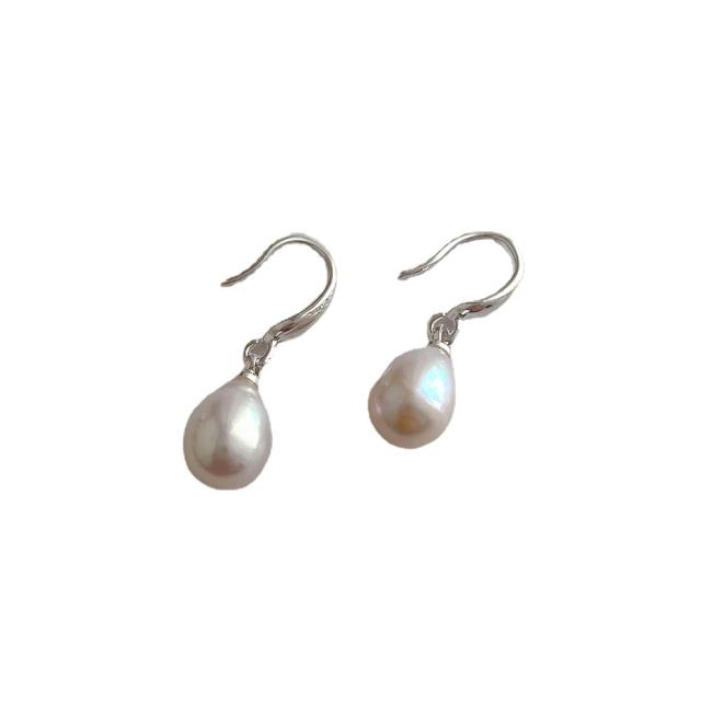 Classic water pearl 925 needle earrings for women