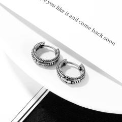 C shape vintage titanium steel earrings