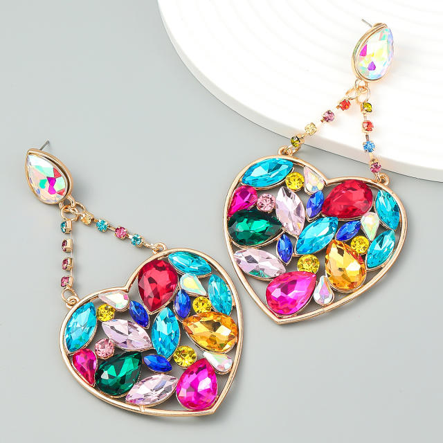 Chunky statement heart earrings