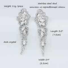 Cubic zircon statement wedding earrings