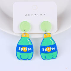 Cute cartoon drink bottle earrings