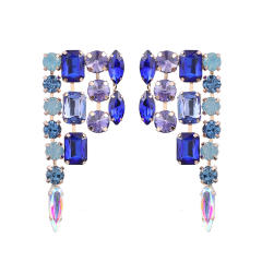 Geometric design statement rhinestone earrings