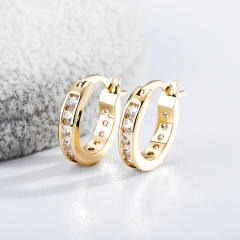 Hip hop zircon huggie earrings