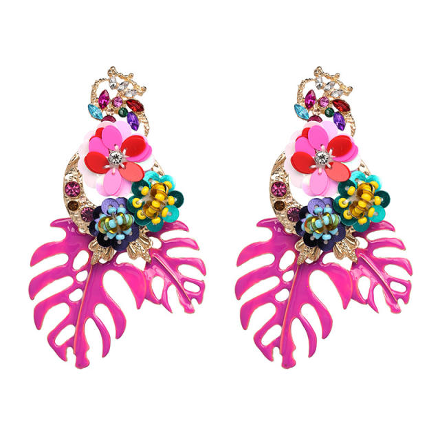 New Monstera summer dangle earrings