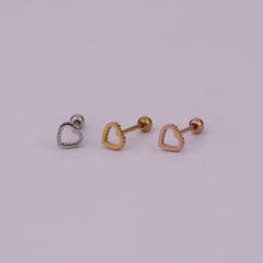 Mini flash stainless steel women men helix earrings