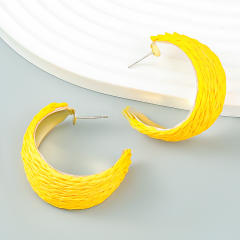 Summer new design c shape straw ear studs