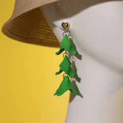 Color leaf design beach earrings