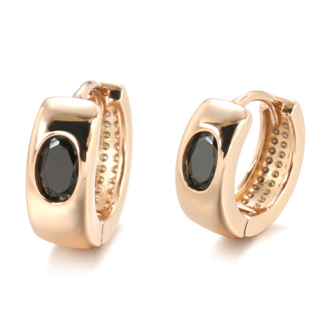 Fashion inlaid black zircon earrings