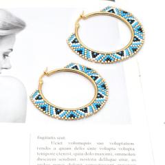 National miyuki beads hoop earrings