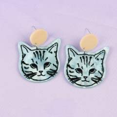 Cute cartoon cat acrylic earrings