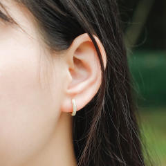 Hip hop zircon huggie earrings