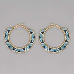 National miyuki beads hoop earrings