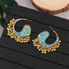 Color enamel jhumka earrings