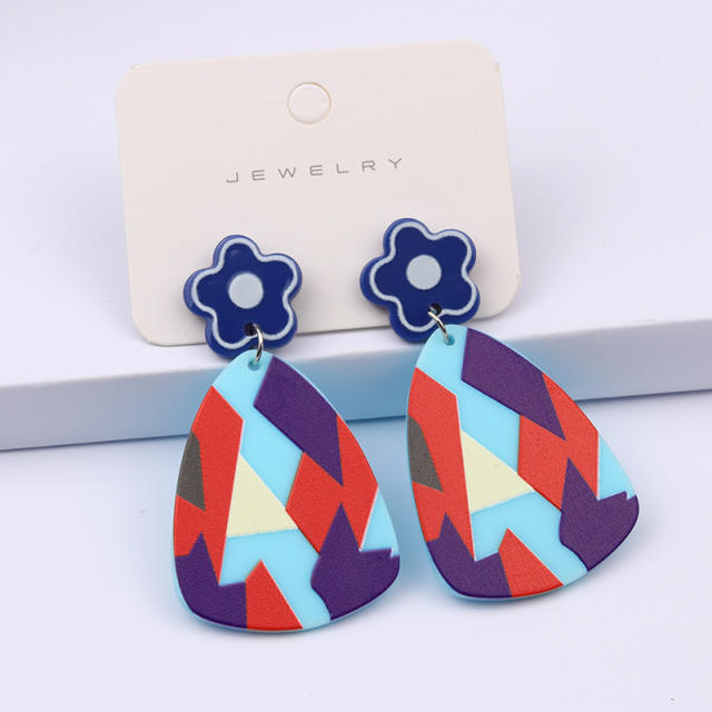 Floral korean fashion acrylic earrings