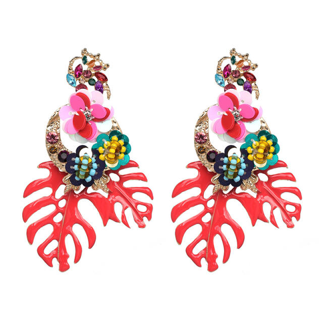 New Monstera summer dangle earrings