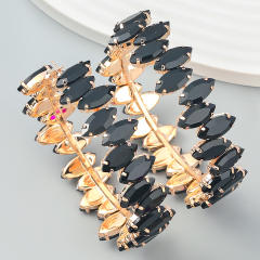 Colored glass crystal statment hoop earrings
