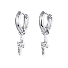 Rhinestone flash cross tiny huggie earrings