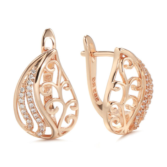 Korean style diamond hollow earrings