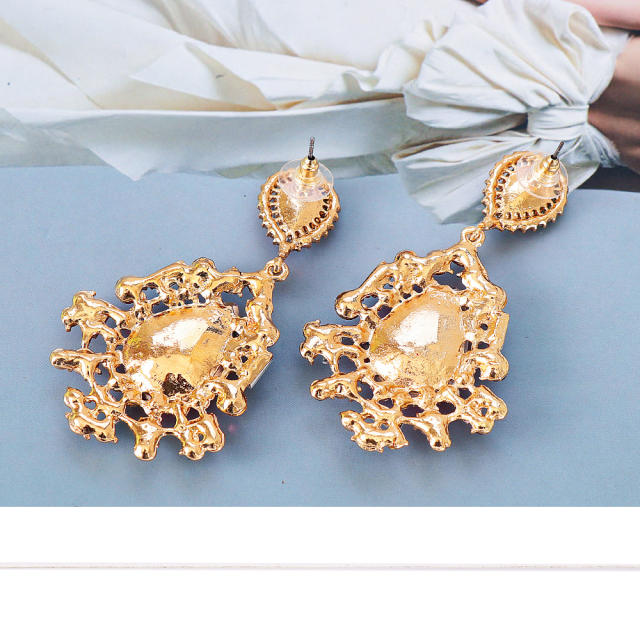 Colored crystal drop earrings