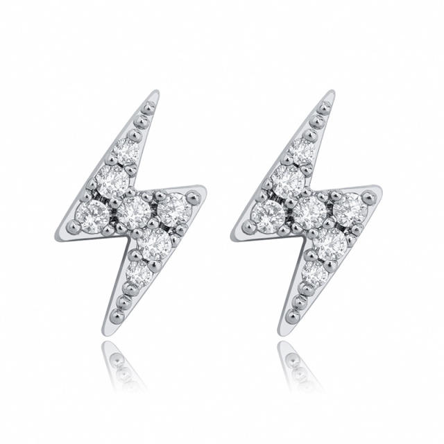 Hip hop zircon stud earrings