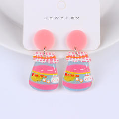 Cute cartoon drink bottle earrings