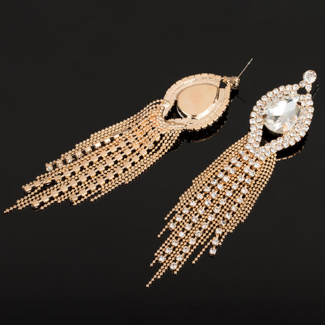 Personality long tassel bridal earrings