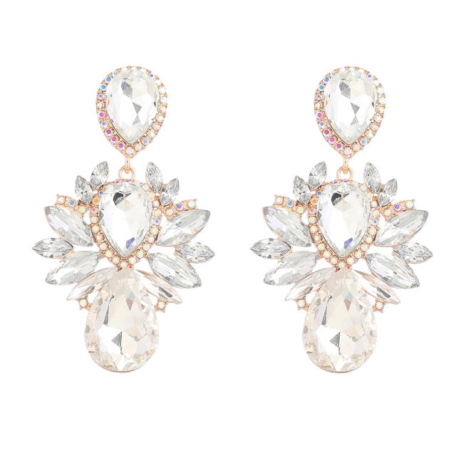 Luxury glass crystal drop earrings