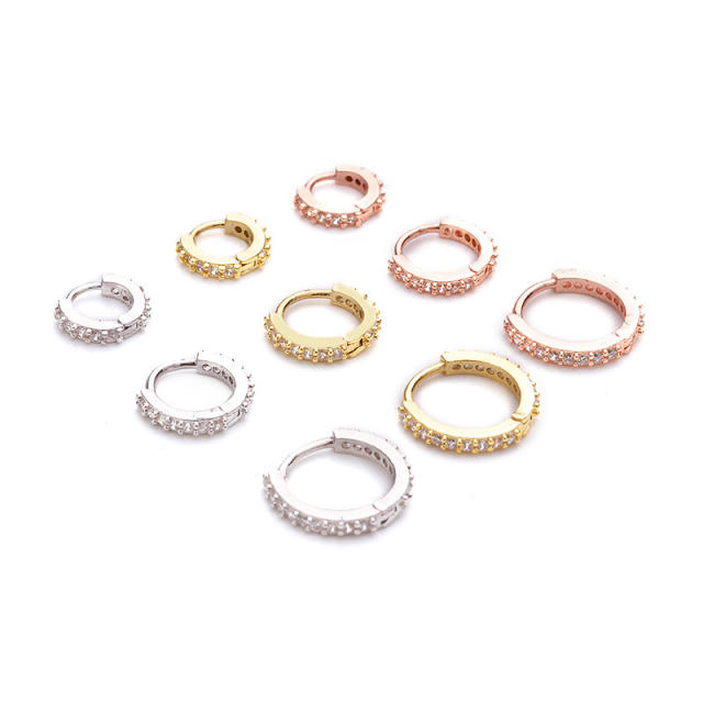 Classic cubic zircon huggie earrings