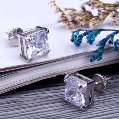 Fashion hip hop zircon ear studs