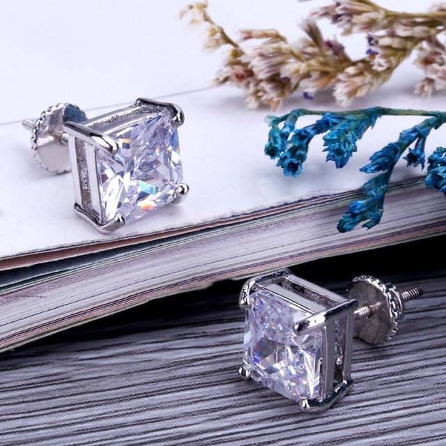 Fashion hip hop zircon ear studs