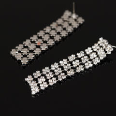 Delicate rhinestone long earrings