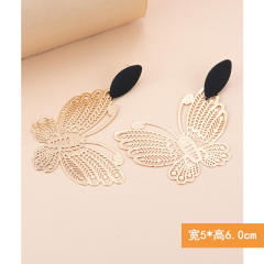 Chinse trend hollow metal creative earrings for women