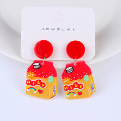 Cute cartoon drink bottle earrings