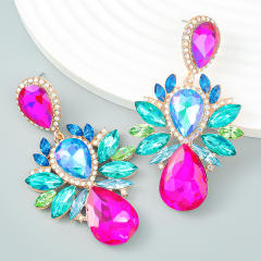 Luxury glass crystal drop earrings
