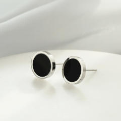 Titanium steel fashion black earrings