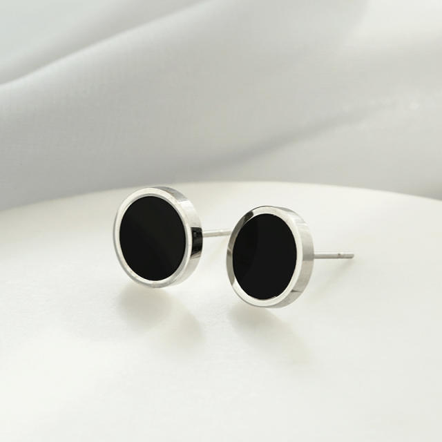 Titanium steel fashion black earrings
