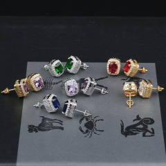 Hiphop Zircon stud earrings