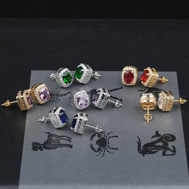 Hiphop Zircon stud earrings