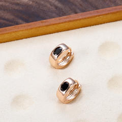 Fashion inlaid black zircon earrings