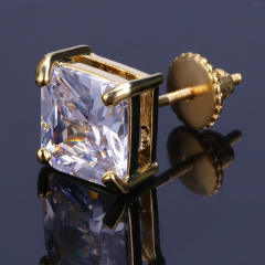 Fashion hip hop zircon ear studs
