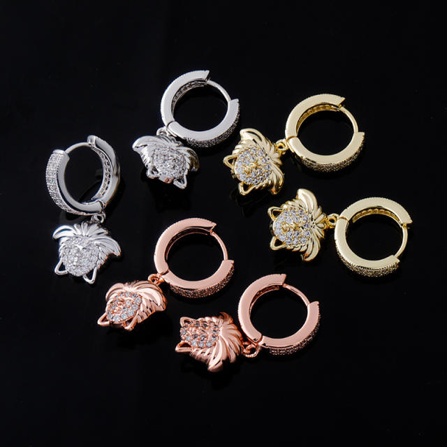 Hip hop zircon earrings