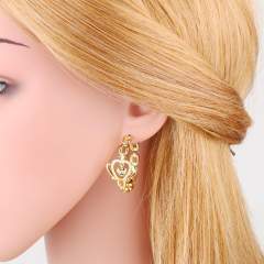 Personality diamond crown chain hoop earrings