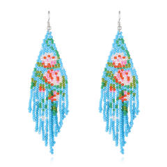 Boho seed beads tassel earrings