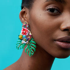 New Monstera summer dangle earrings