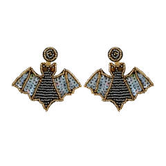 Punk design handmade beaded bat earrings