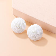 INS color seed beads semi circle ear studs