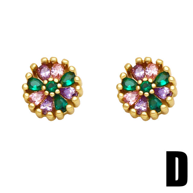 INS design green cubic zircon statement ear studs