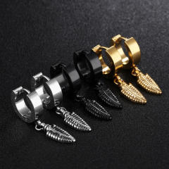 Fashion leaf titanium steel earrings