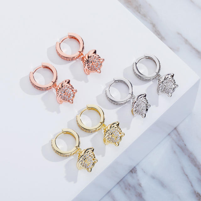 Hip hop zircon earrings